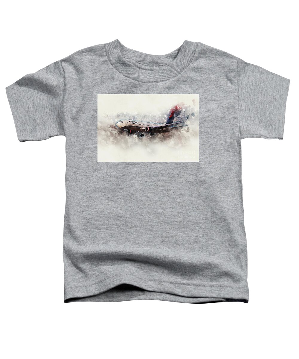 Delta Toddler T-Shirt featuring the digital art Delta Boeing 737-800 Painting by Airpower Art