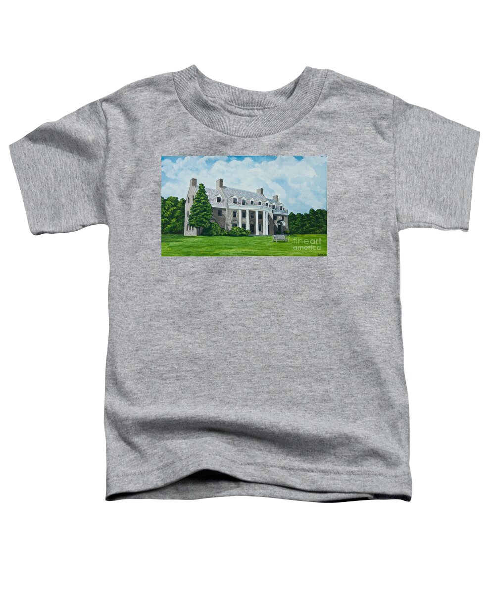 Colgate University History Toddler T-Shirt featuring the painting Delta Upsilon by Charlotte Blanchard