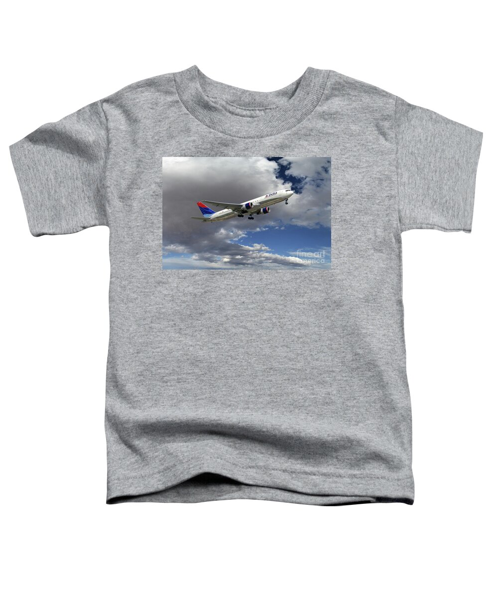 Delta Toddler T-Shirt featuring the digital art Delta_Air_Lines_B767-332ER_N394DL by Airpower Art