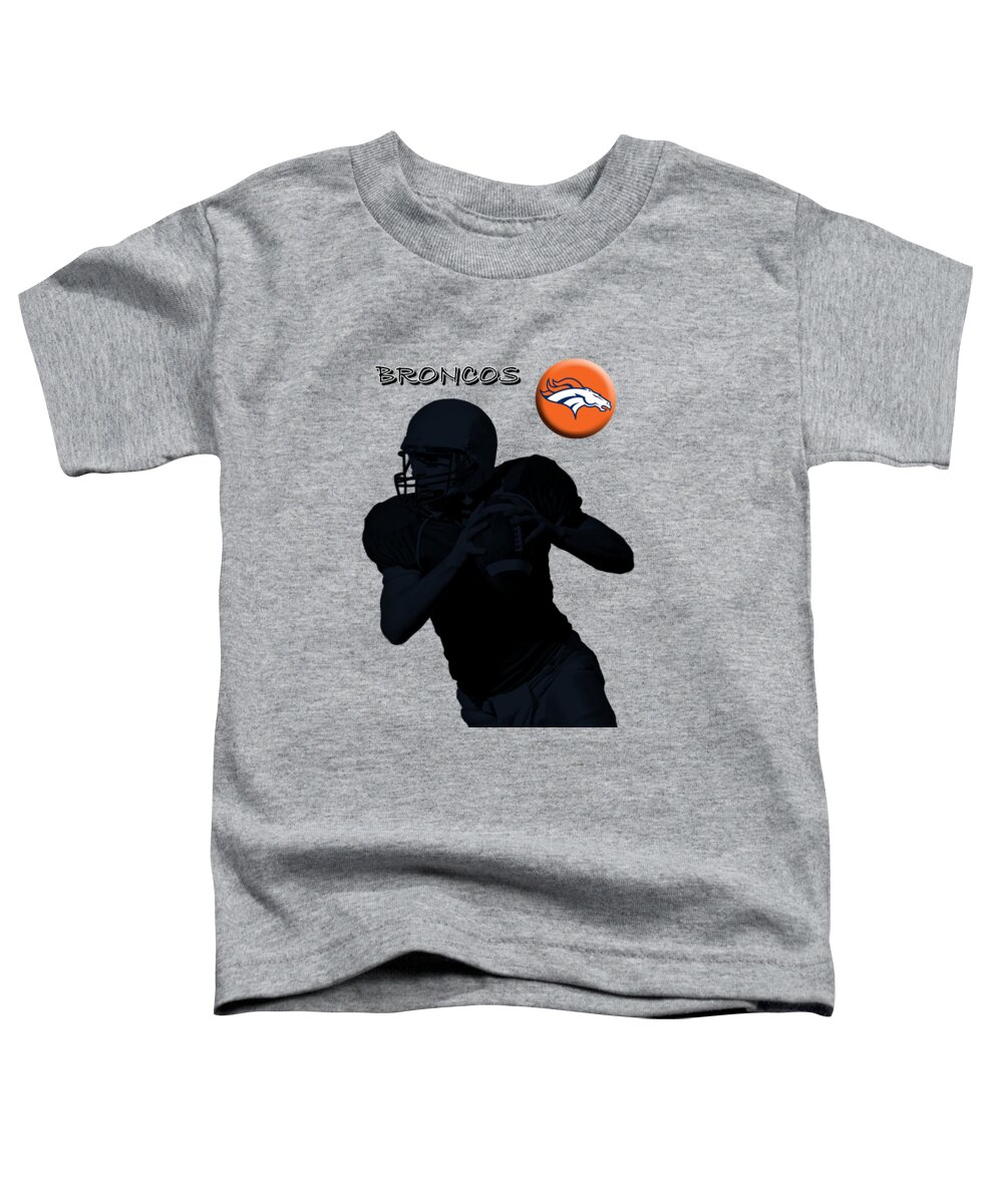 Broncos Toddler T-Shirt featuring the digital art Denver Broncos Football by David Dehner