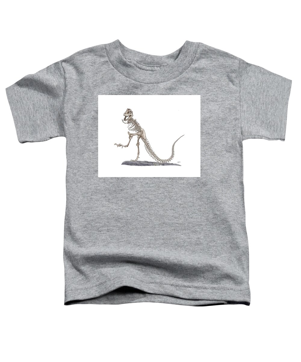 Tyrannosaur Toddler T-Shirt featuring the digital art Denvers Dancing T Rex by Rick Adleman