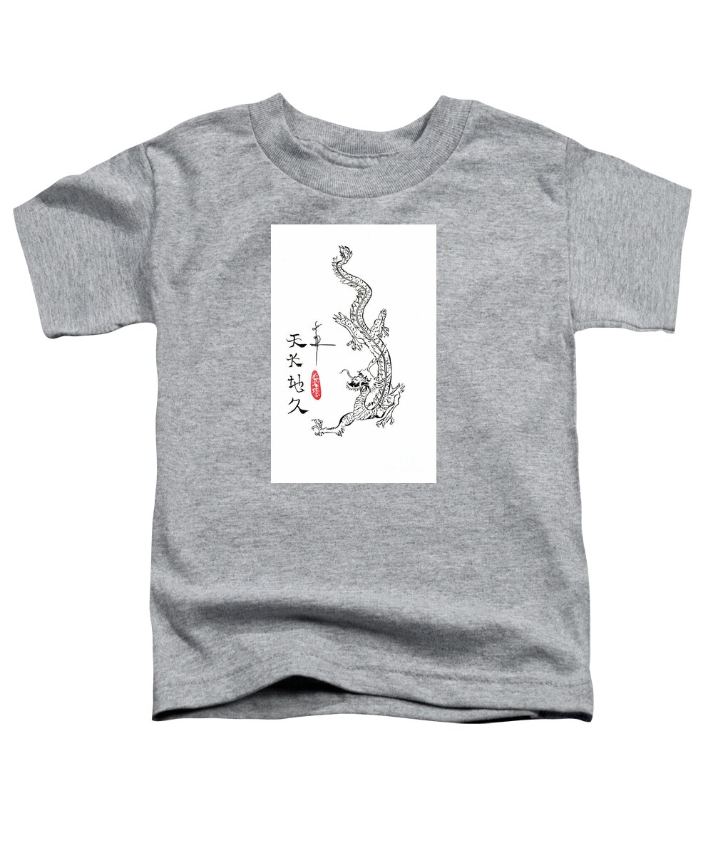 Dragon Toddler T-Shirt featuring the painting Descending Dragon - 388 by Linda Smith