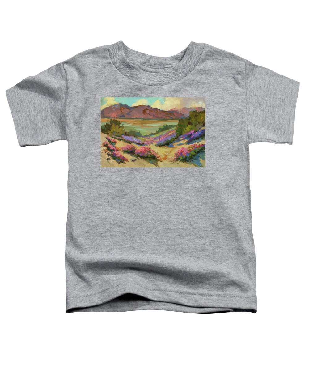 Desert Verbena At Borrego Springs Toddler T-Shirt featuring the painting Desert Verbena at Borrego Springs by Diane McClary