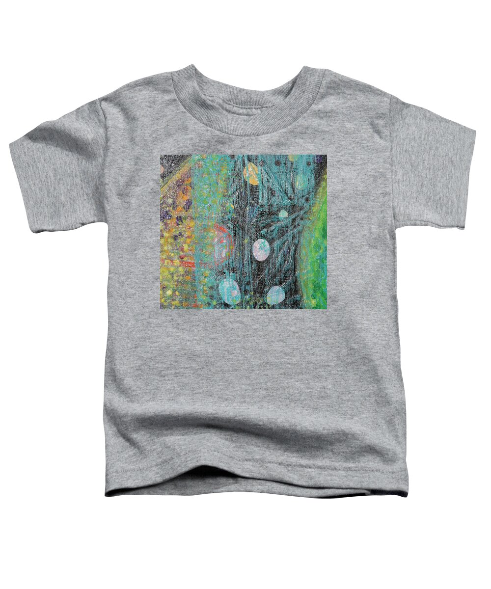 Psychedelic Toddler T-Shirt featuring the painting Detail from Creation of Adam and Eve by Anne Cameron Cutri