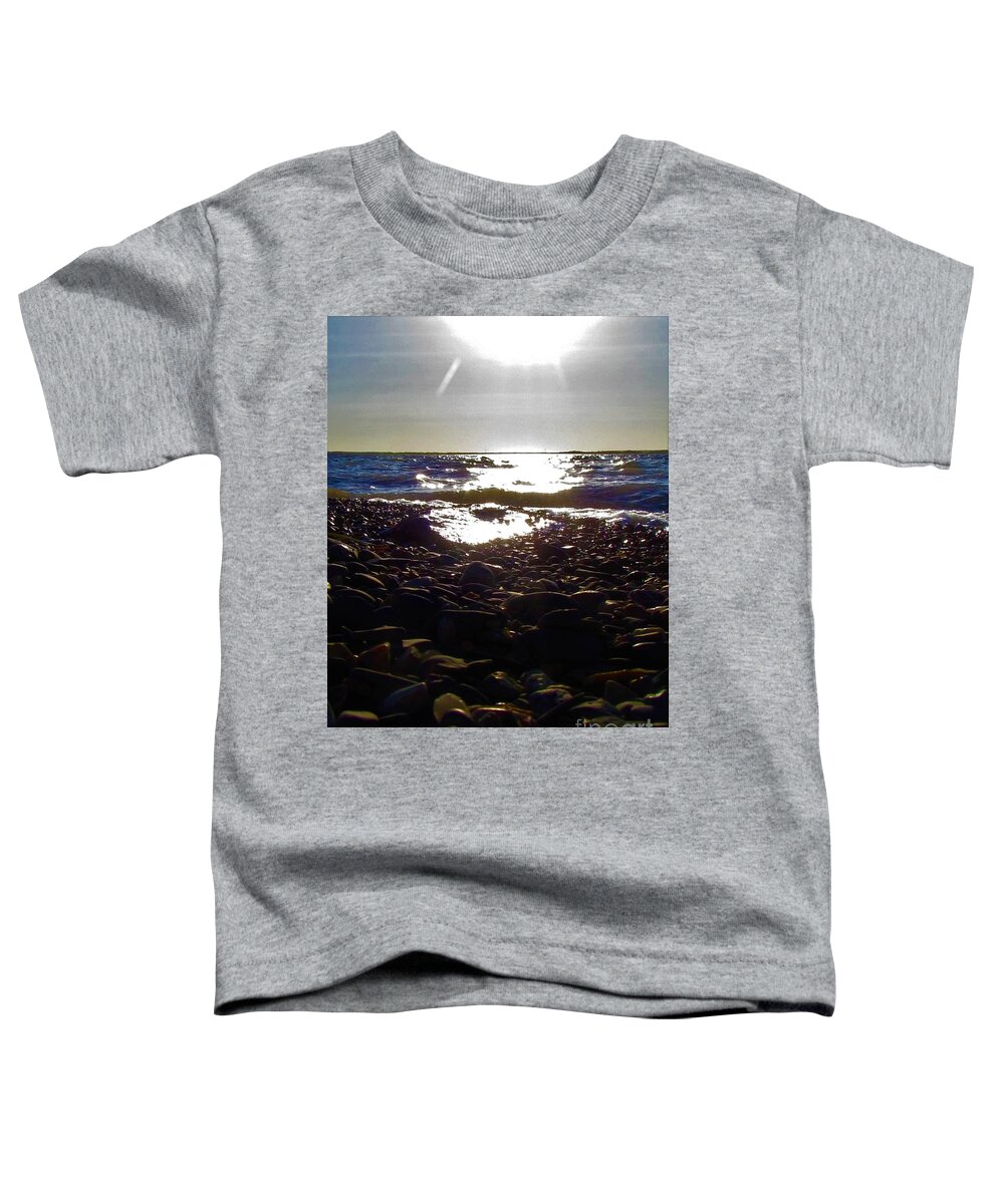 Photograph Toddler T-Shirt featuring the photograph Devil's Lake Rocky Shores North Dakota by Delynn Addams
