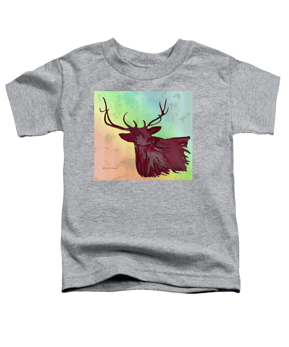 Digital Art Toddler T-Shirt featuring the digital art Montana Elk #1 by Kae Cheatham