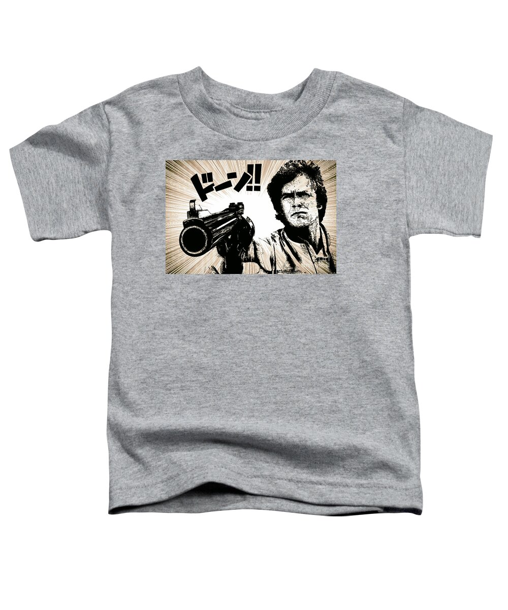 Japanese Toddler T-Shirt featuring the drawing Dirty Harry Japanese Manga Style by Jonas Luis