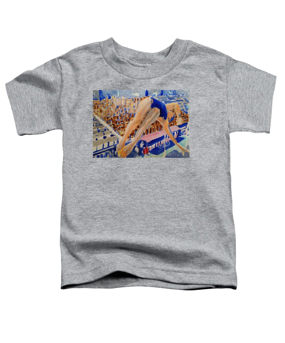 Platform Toddler T-Shirt featuring the painting Diving V by Bachmors Artist
