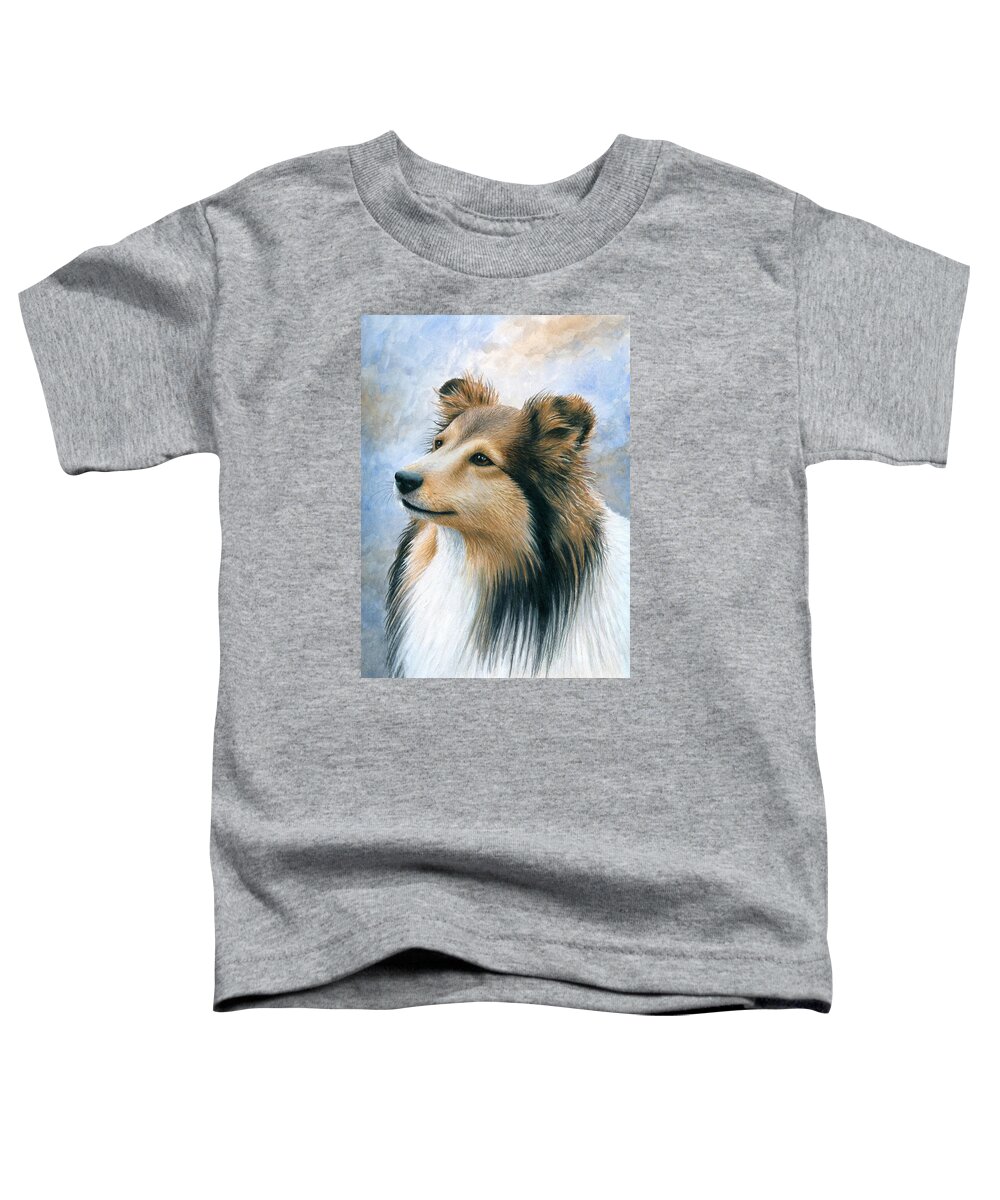 Dog Toddler T-Shirt featuring the painting Dog 122 by Lucie Dumas