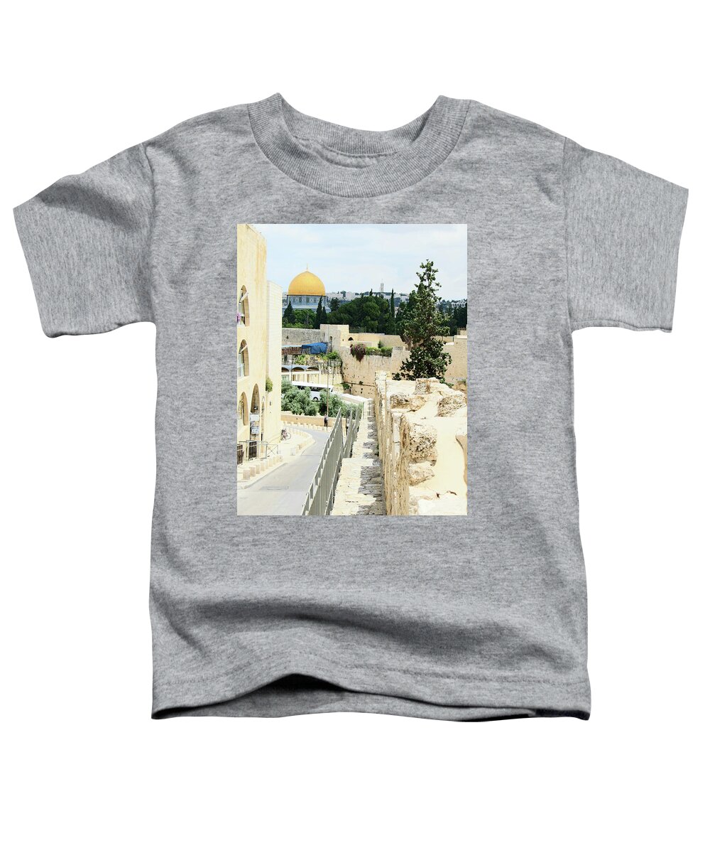 Dome Of The Rock Toddler T-Shirt featuring the photograph Dome of the Rock Road by Munir Alawi