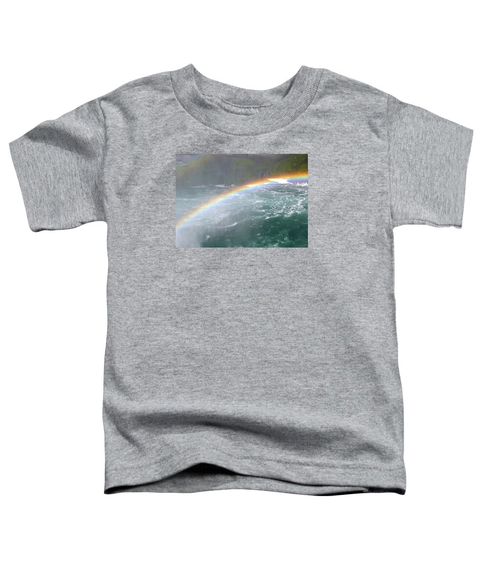 Niagara Falls Toddler T-Shirt featuring the photograph Double Rainbow At Niagara Falls by Living Color Photography Lorraine Lynch