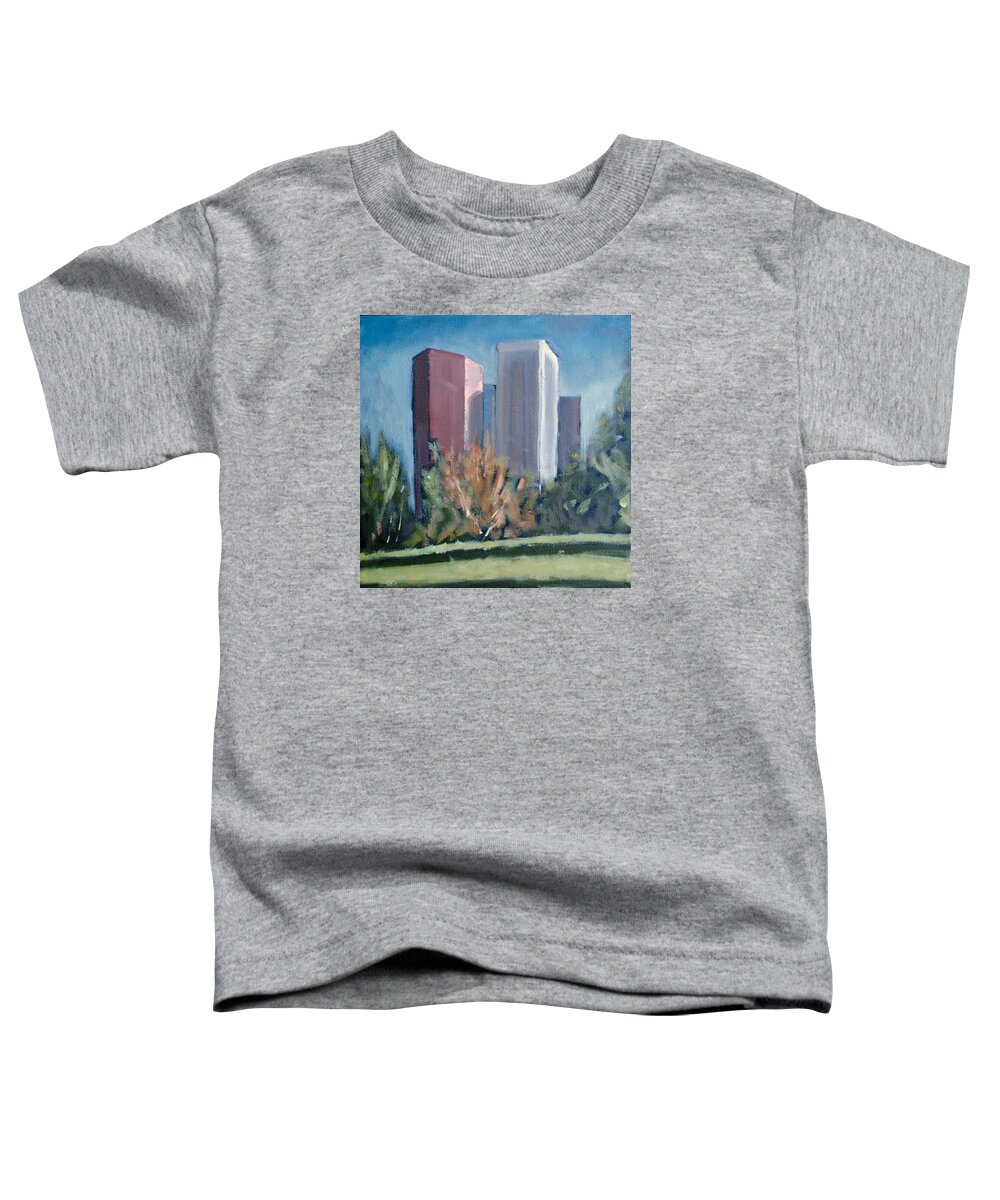 Dtla Toddler T-Shirt featuring the painting Downtown Los Angeles by Richard Willson