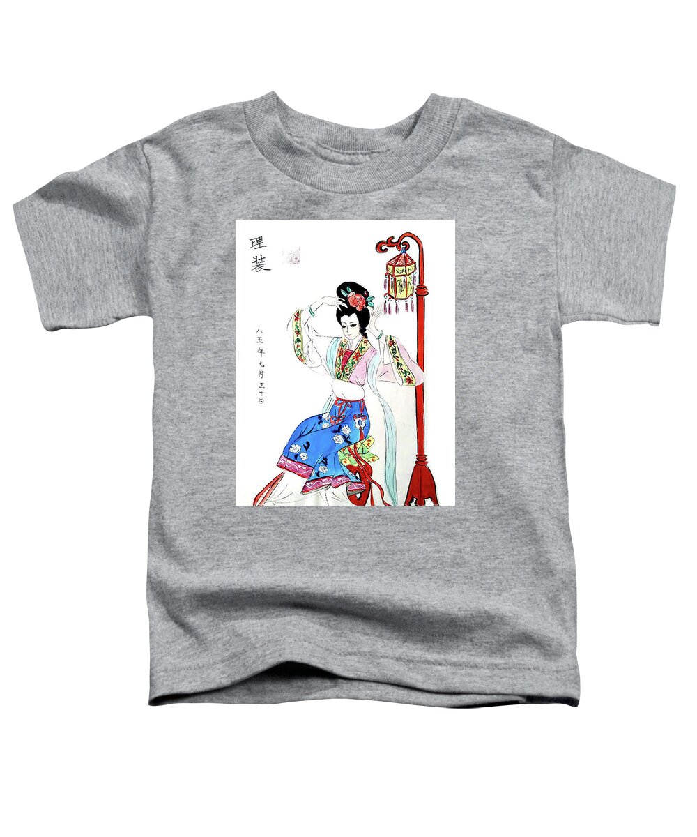 Gong Bi Toddler T-Shirt featuring the painting Dress Up by Leslie Ouyang