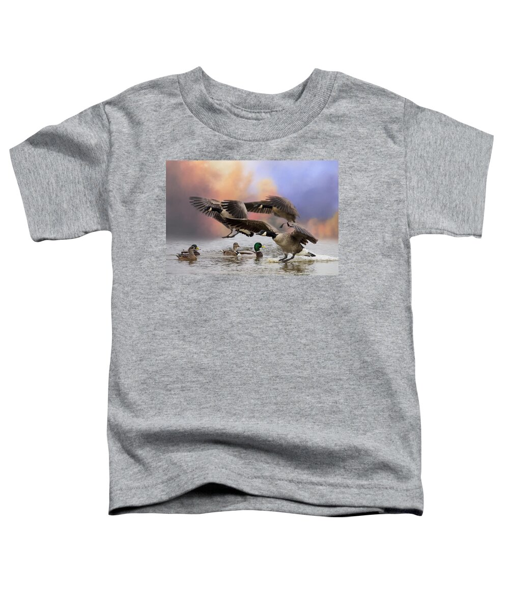 Canada Geese Toddler T-Shirt featuring the photograph Duck Ducks 2 by Randy Hall