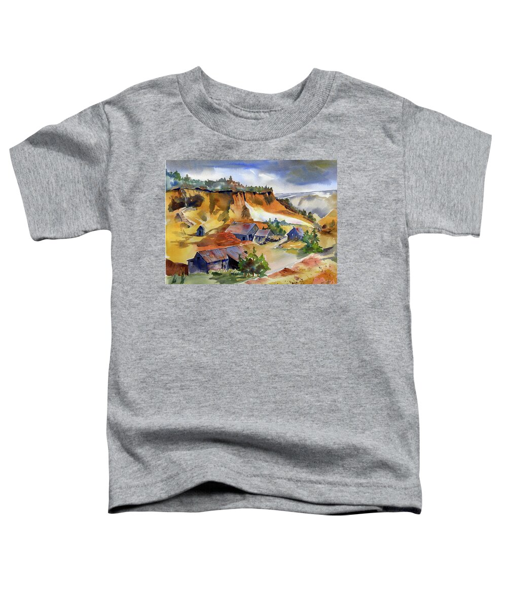 Dutch Flat Toddler T-Shirt featuring the painting Dutch Flat Diggin's Gold by Joan Chlarson