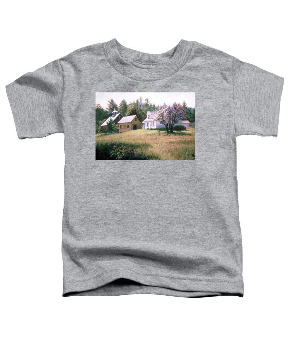 Farm Toddler T-Shirt featuring the painting Early Morning Farm by Marie Witte