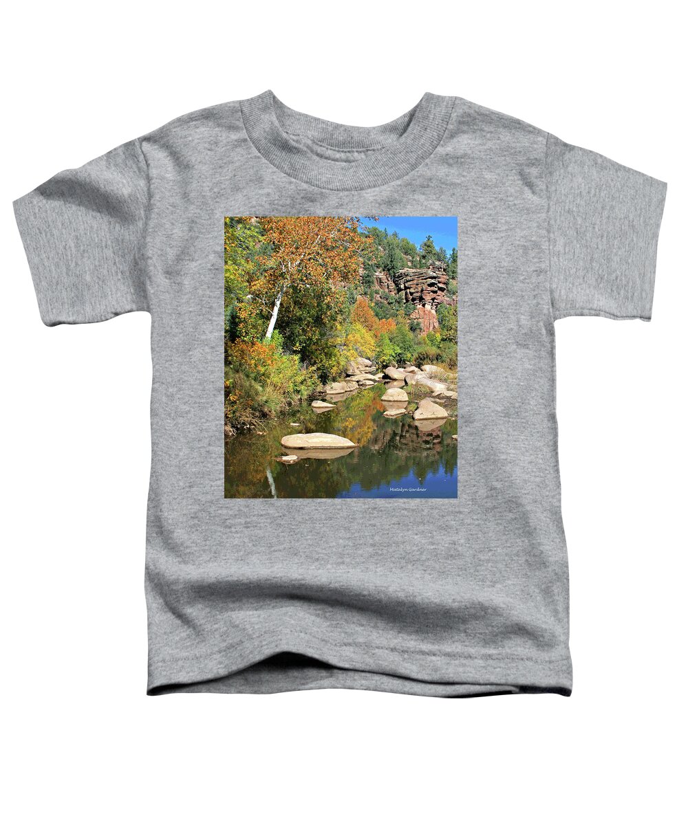 Fall Toddler T-Shirt featuring the photograph East Verde Fall Crossing by Matalyn Gardner