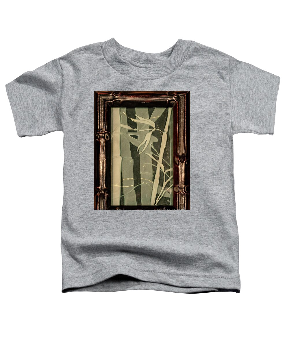 Bamboo Toddler T-Shirt featuring the glass art Eclipse Bamboo with Frame by Alone Larsen