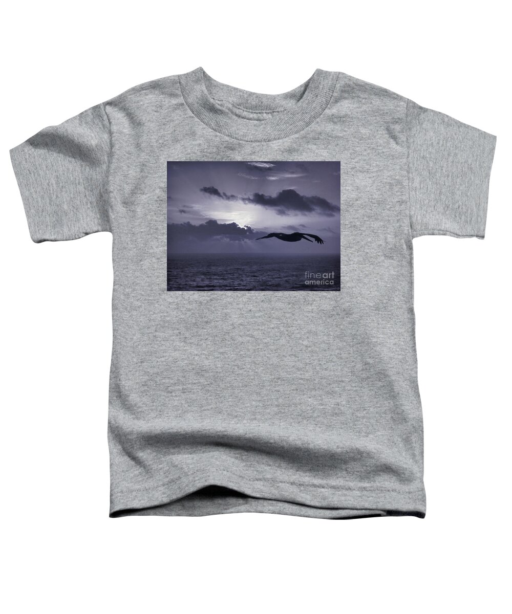 Sunrise Toddler T-Shirt featuring the photograph Pelican At Sunrise by Jeff Breiman