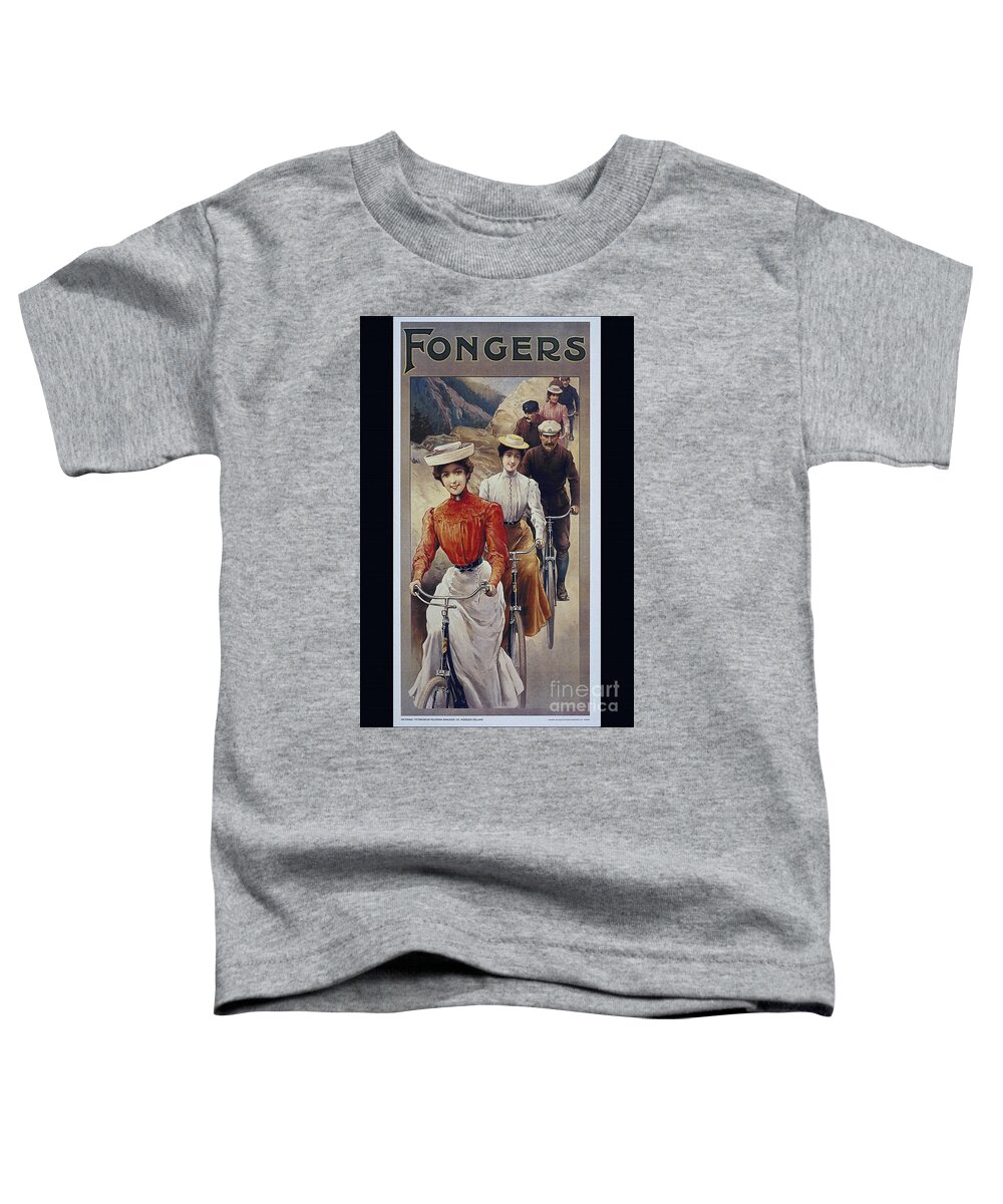 Elegant Toddler T-Shirt featuring the digital art Elegant Fongers vintage stylish cycle poster by Vintage Collectables