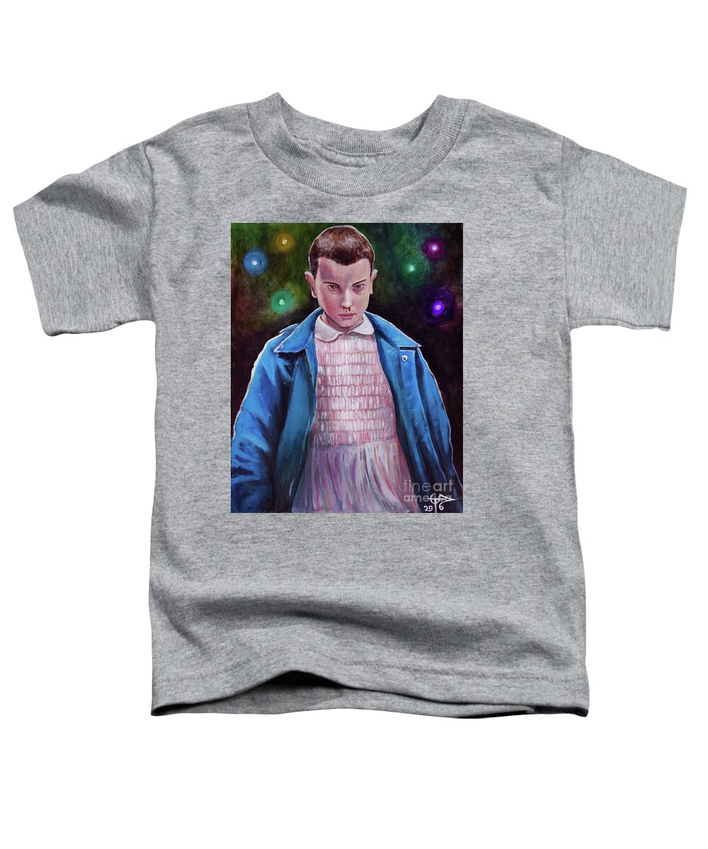 Eleven Toddler T-Shirt featuring the painting Eleven by Tom Carlton