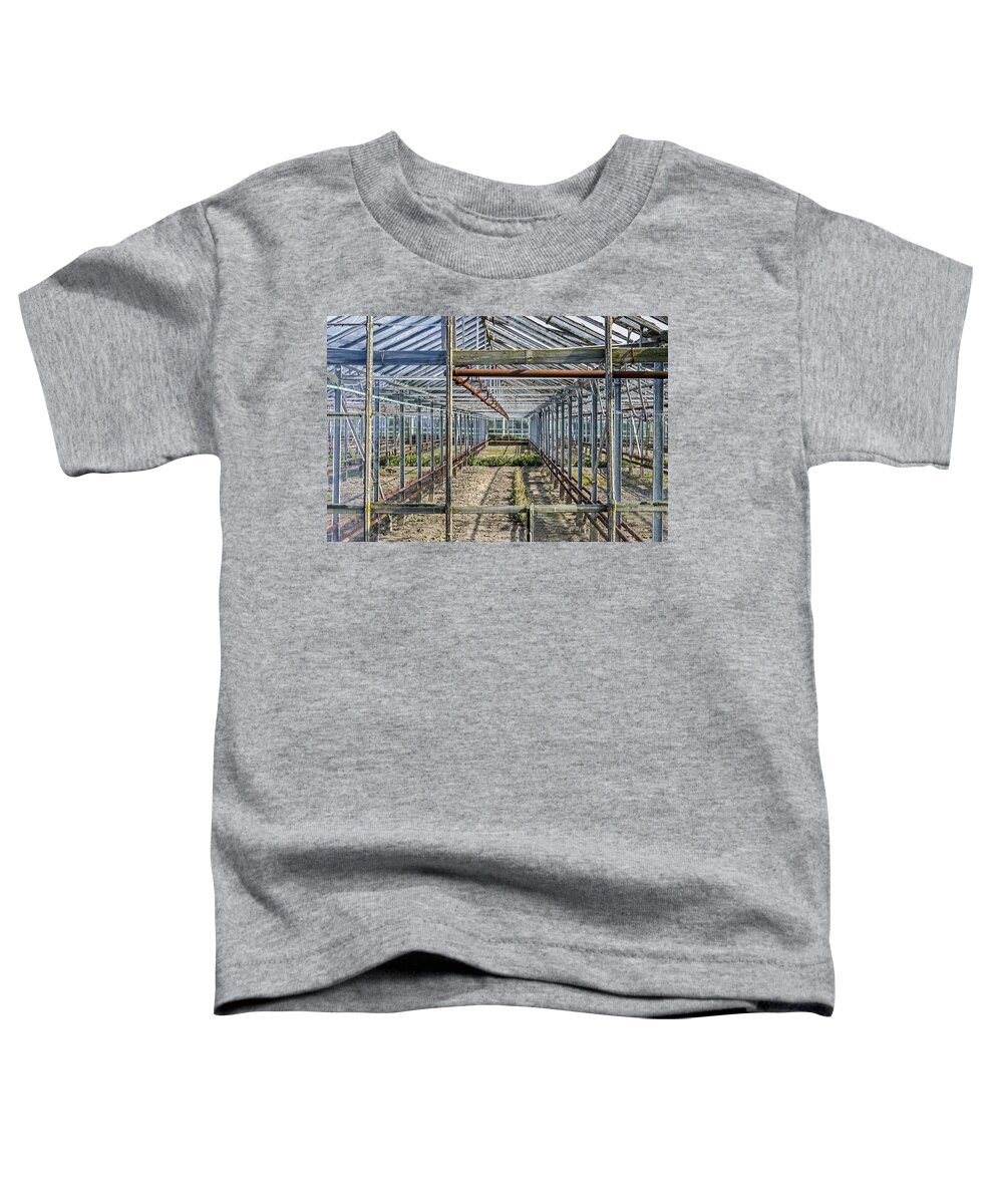 Greenhouse Toddler T-Shirt featuring the photograph Empty Greenhouse by Frans Blok