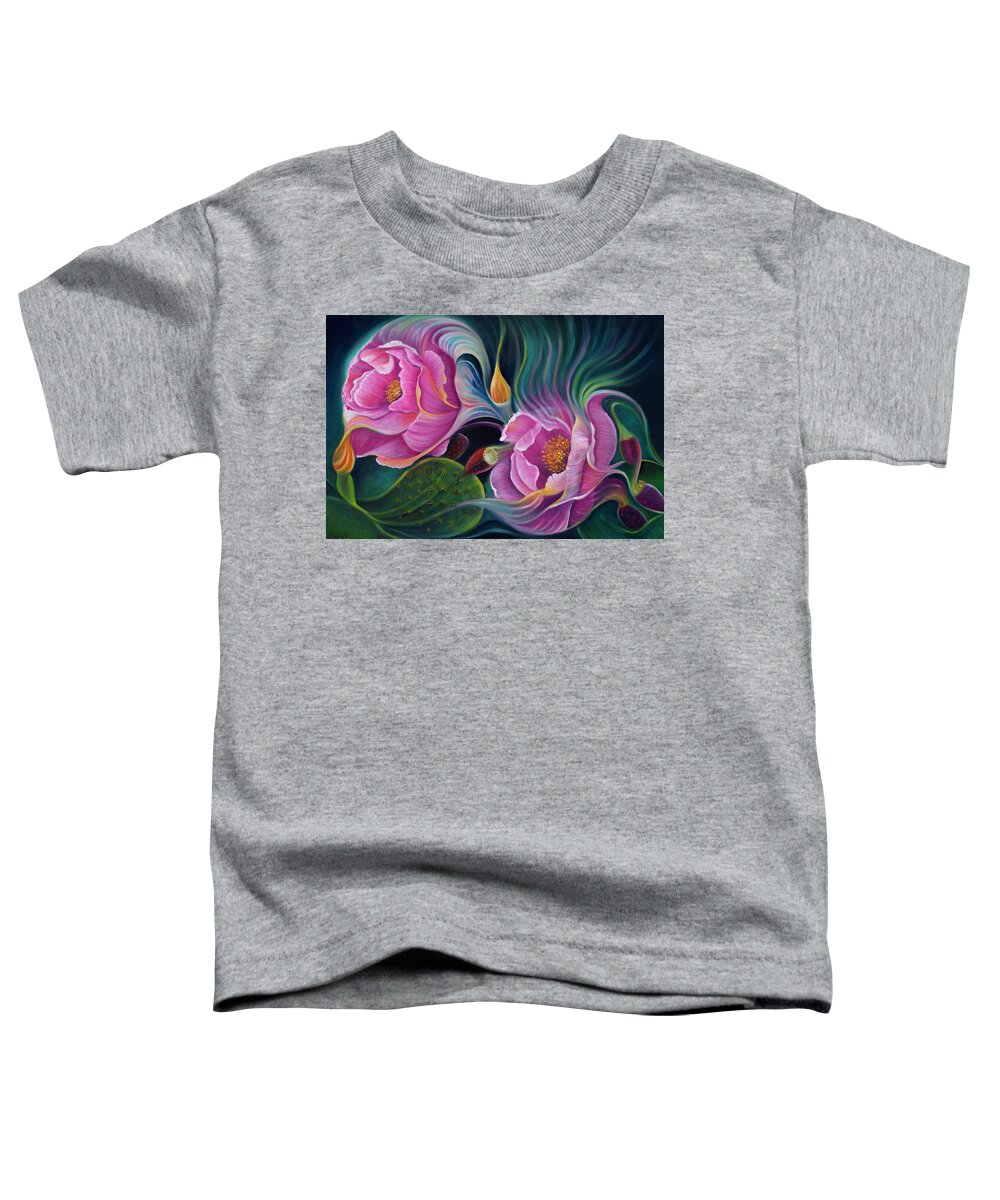 Flower Toddler T-Shirt featuring the painting Enchanted Blossoms by Claudia Goodell
