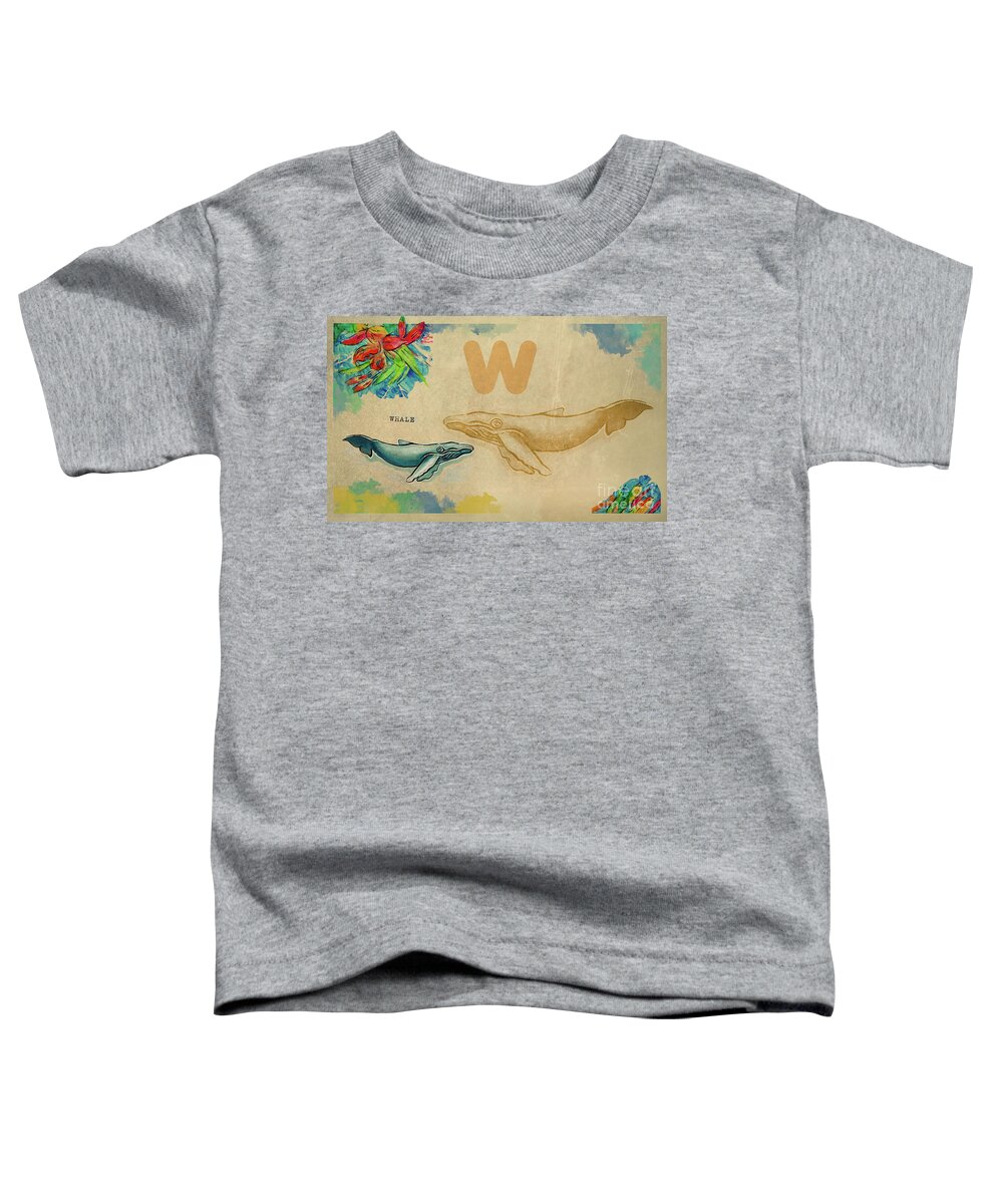 Educational Toddler T-Shirt featuring the drawing English alphabet , Whale by Ariadna De Raadt