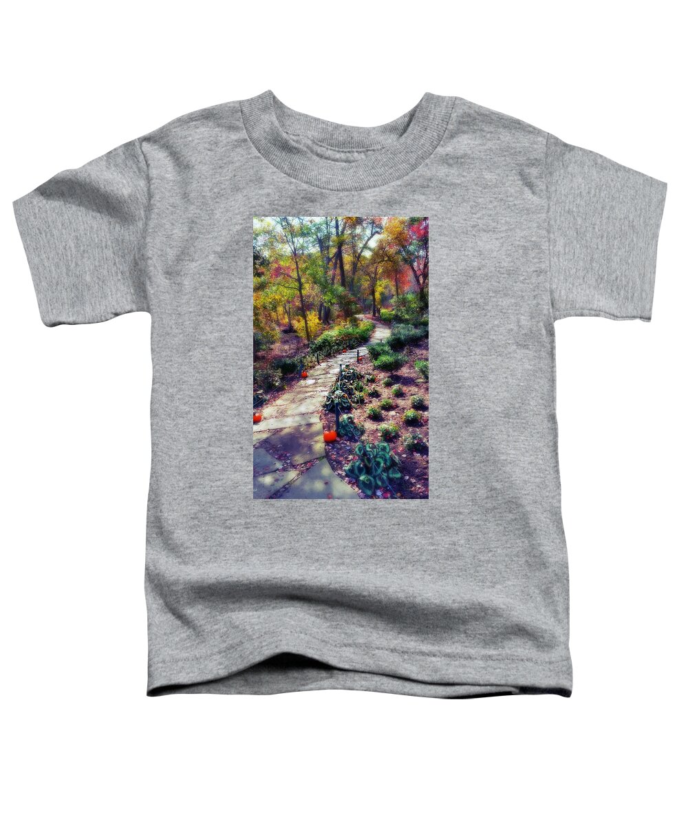 Garden Toddler T-Shirt featuring the mixed media Enter the Autumn Garden by Stacie Siemsen