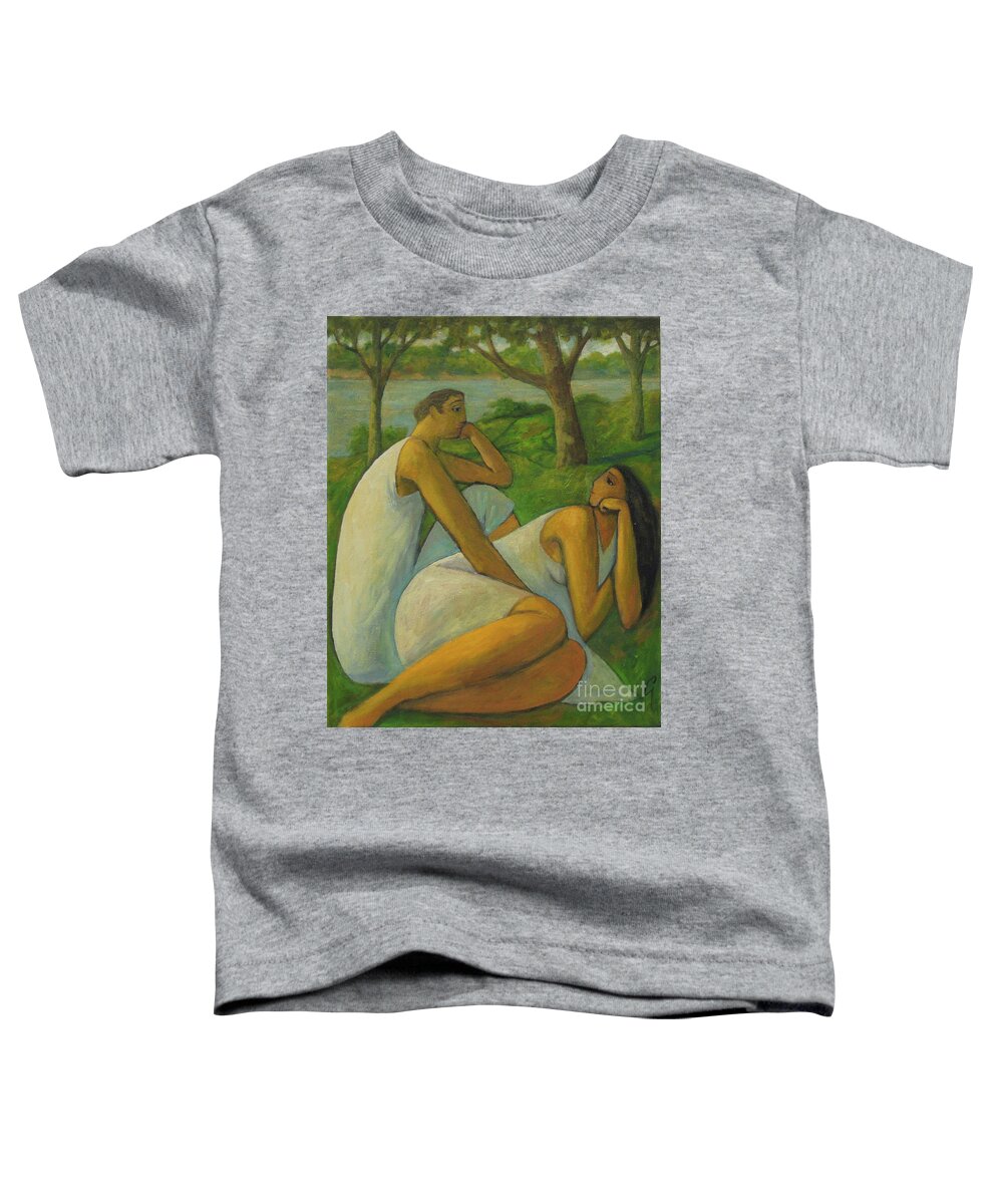 Man And Woman Toddler T-Shirt featuring the painting Eros and Rhea by Glenn Quist