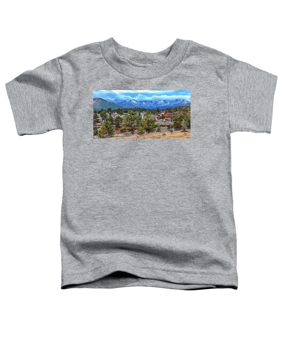 Mountains Toddler T-Shirt featuring the photograph Estes Park Morn by Susan Rissi Tregoning