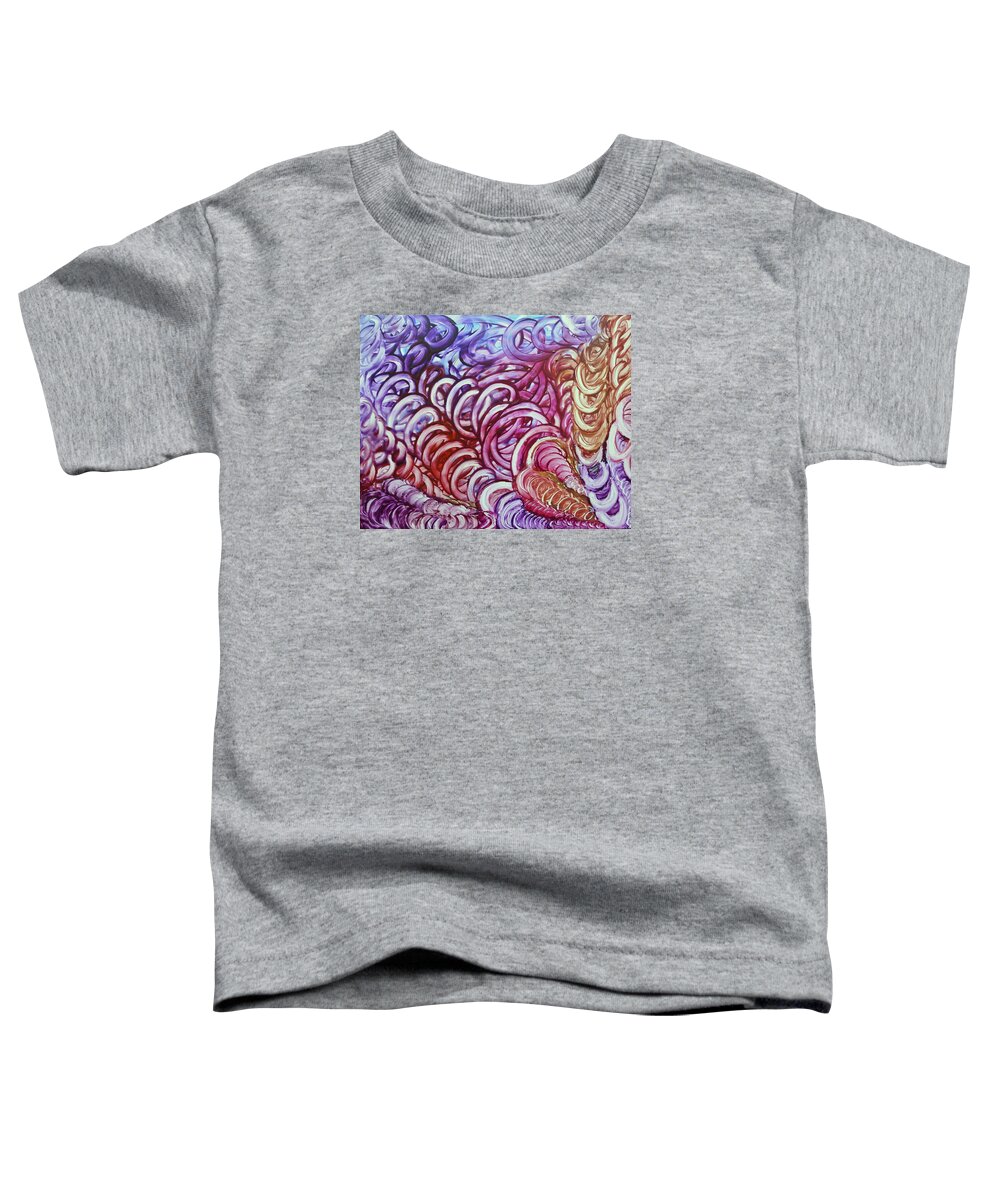 Abstract Toddler T-Shirt featuring the painting Eternal Links II by Manjiri Kanvinde