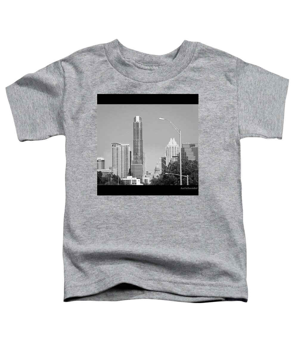 Beautiful Toddler T-Shirt featuring the photograph Even In #blackandwhite, The #skyline Of by Austin Tuxedo Cat