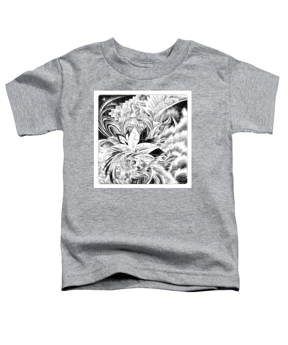 Abstract Toddler T-Shirt featuring the drawing Expression - Heart by Alice Chen