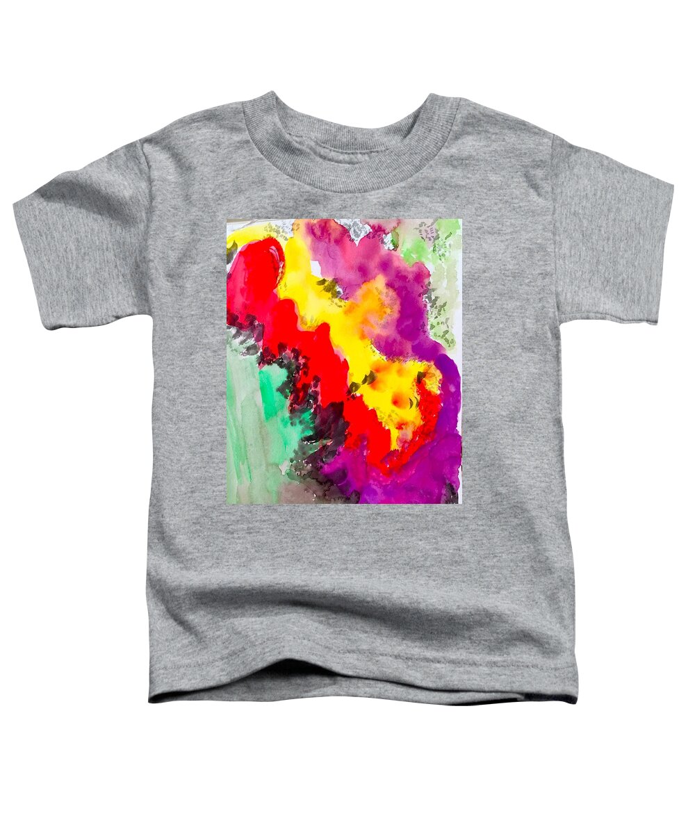 Abstract Toddler T-Shirt featuring the painting Exuberant Abstract by Kenlynn Schroeder