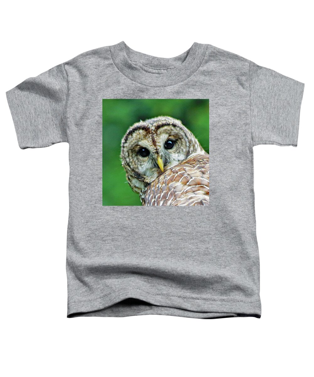 0wl Toddler T-Shirt featuring the photograph Eye On You by Gina Fitzhugh