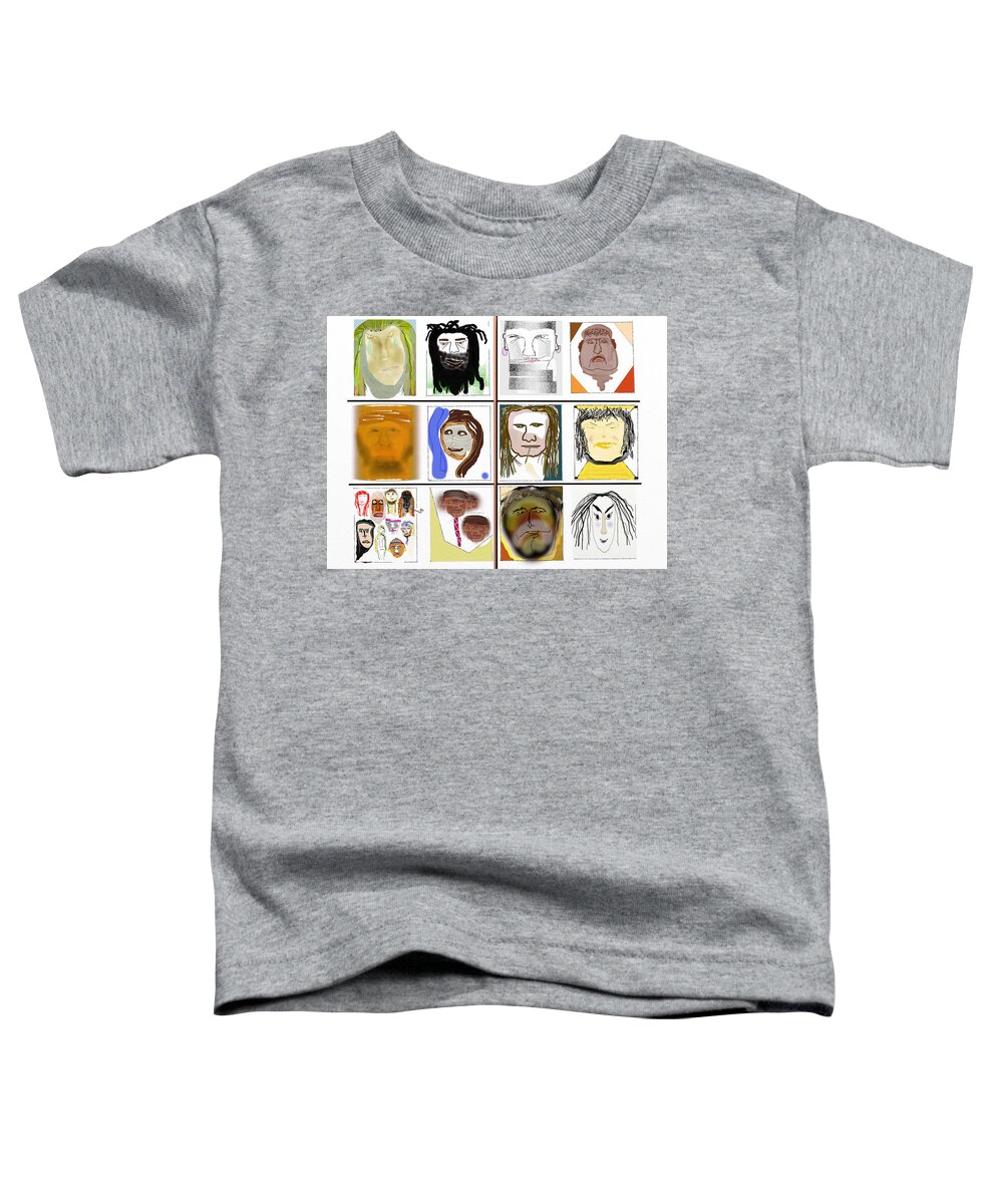 Abstract Toddler T-Shirt featuring the digital art Faces by SC Heffner