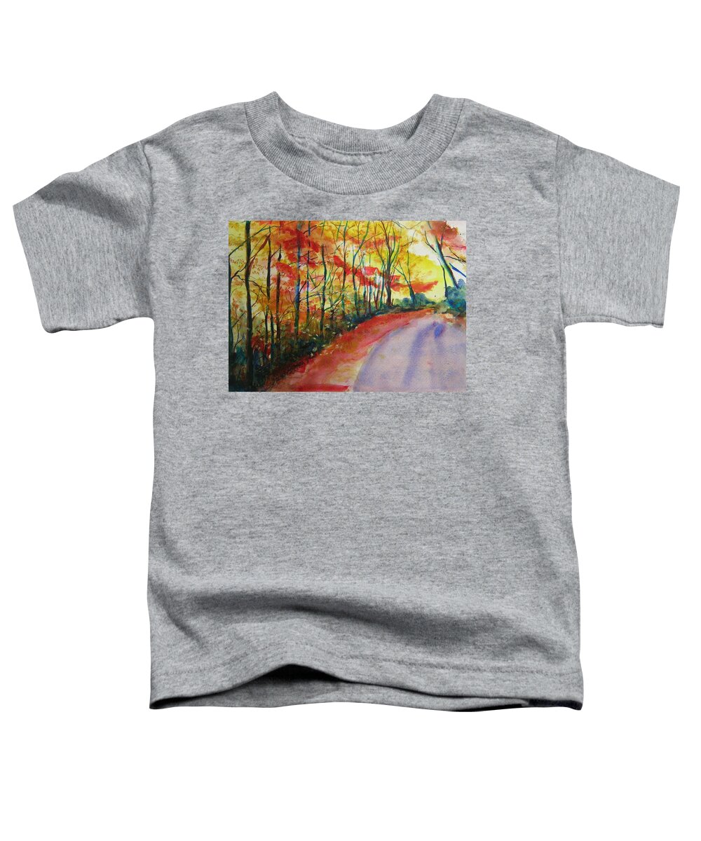 Abstract Landscape Toddler T-Shirt featuring the painting Fall Abstract by Lizzy Forrester