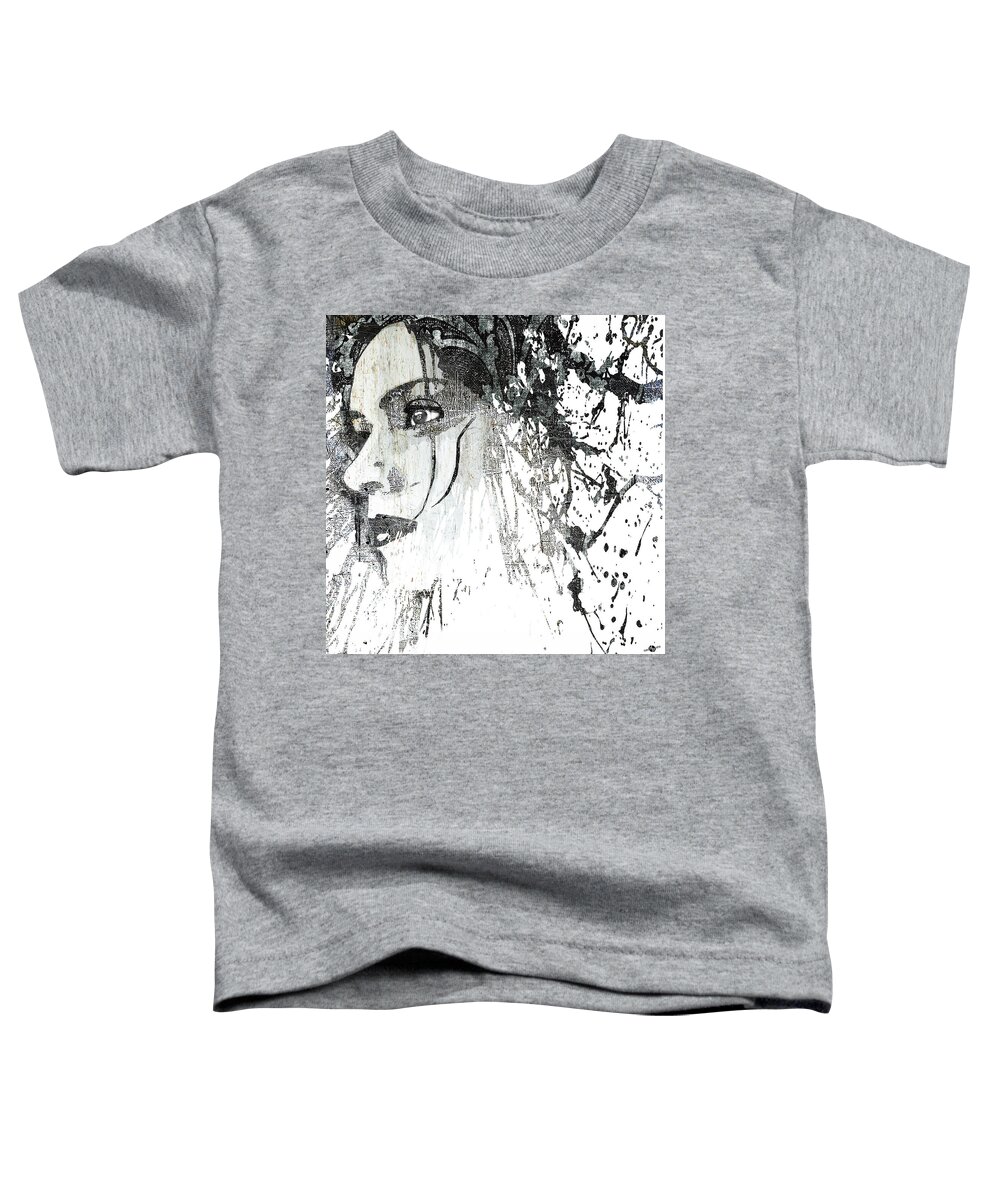 Federica Toddler T-Shirt featuring the mixed media Federica by Tony Rubino