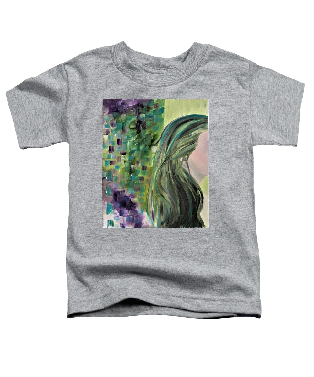 Hair Toddler T-Shirt featuring the painting Feel The Acid Rain by Tracey Lee Cassin