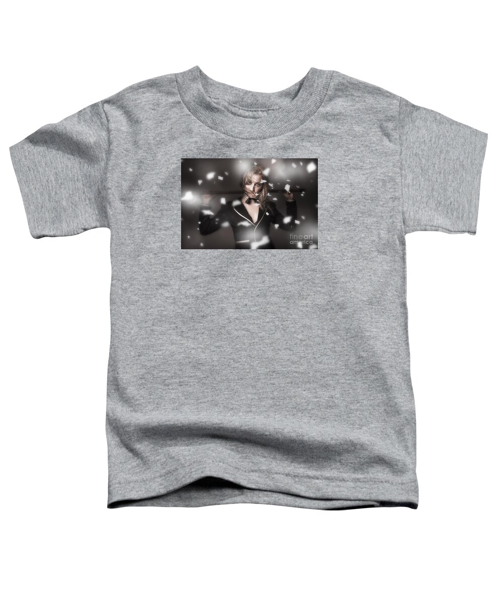 Dance Toddler T-Shirt featuring the photograph Female showgirl performing on a theater stage by Jorgo Photography