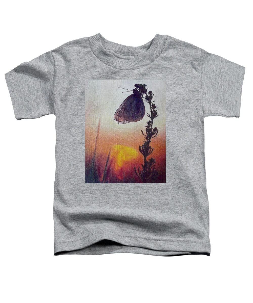 Sunset Toddler T-Shirt featuring the painting Fire In The Sky by Cara Frafjord