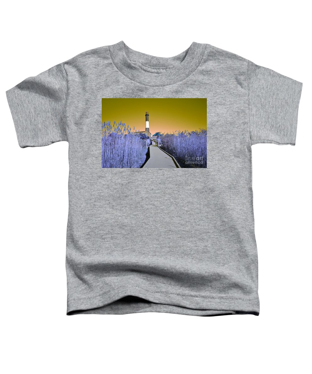 Abstract Toddler T-Shirt featuring the photograph Fire Island Lighthouse Gold and Purple by Stacie Siemsen