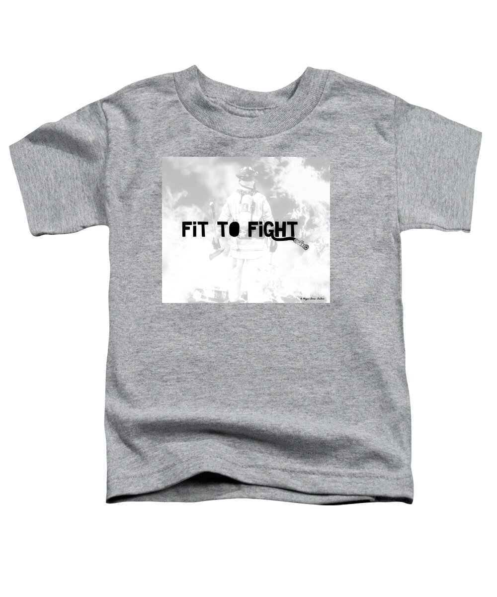 Drain Check Toddler T-Shirt featuring the digital art Fireman in White by Megan Dirsa-DuBois