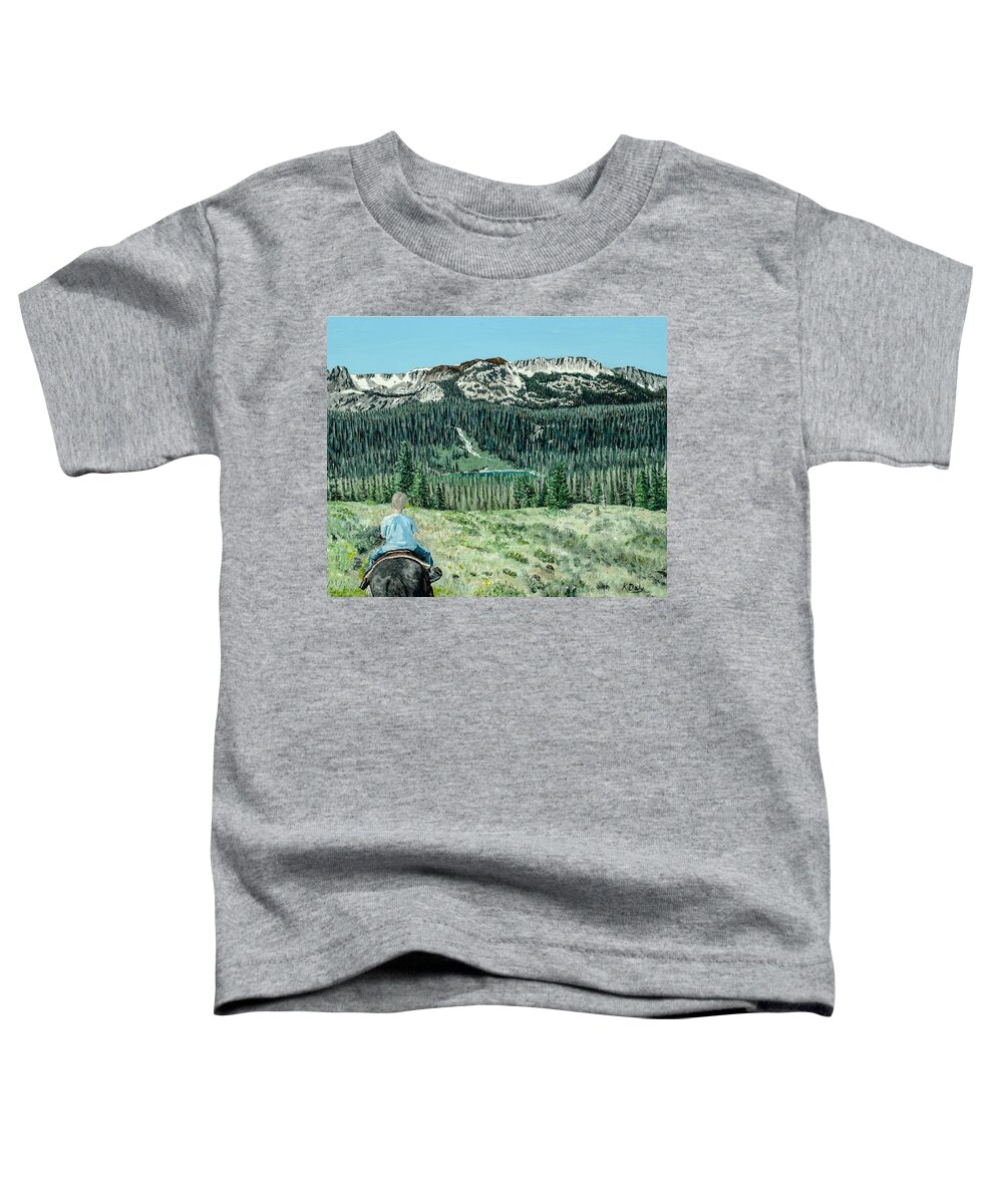 Horse Toddler T-Shirt featuring the painting First ride by Kevin Daly