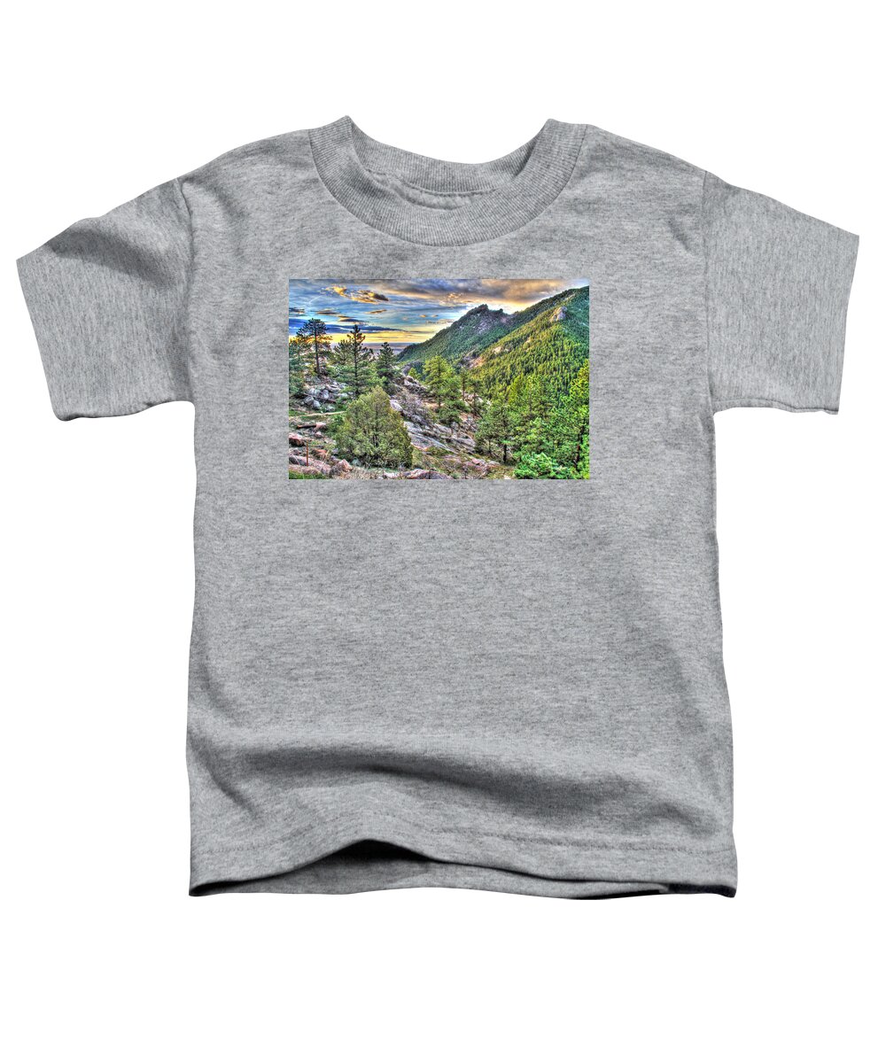 Colorado Toddler T-Shirt featuring the photograph Flag On The Mountain by Scott Mahon
