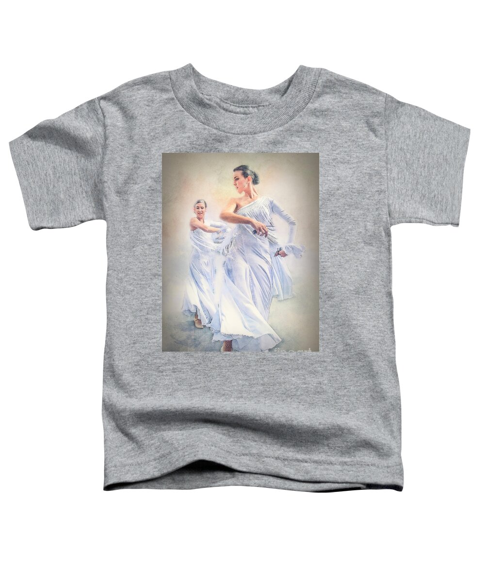 Flamenco Toddler T-Shirt featuring the photograph Flamenco in white by Brian Tarr