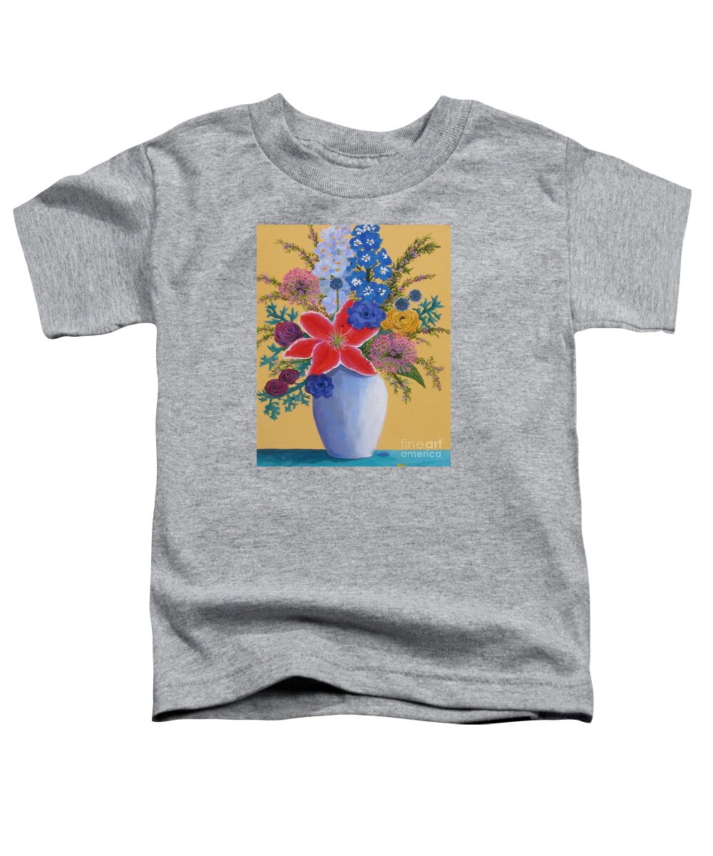 Flower Toddler T-Shirt featuring the painting Florist's Creation by Anne Marie Brown