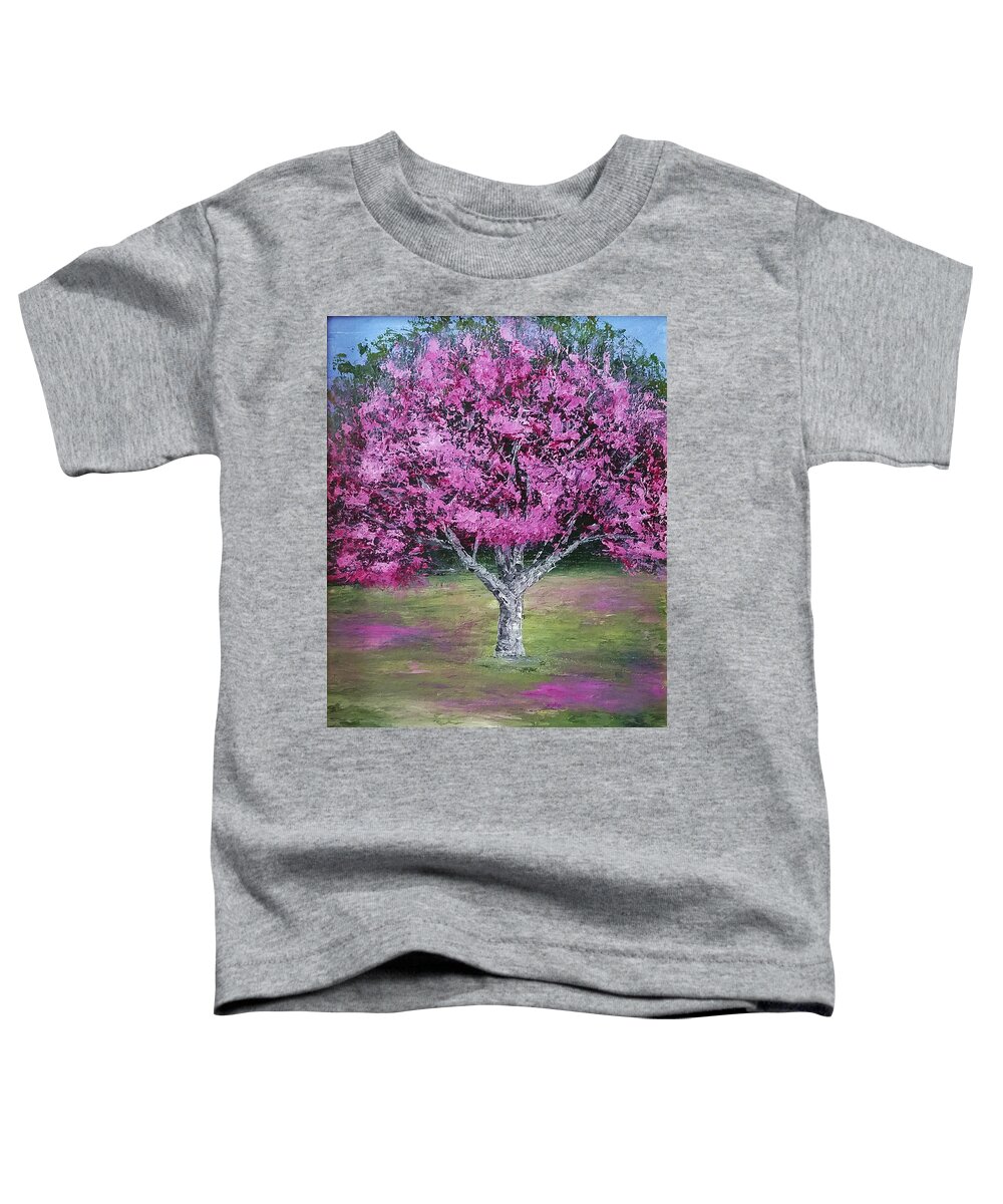 Impressionistic Toddler T-Shirt featuring the painting Flowering Tree by Mishel Vanderten