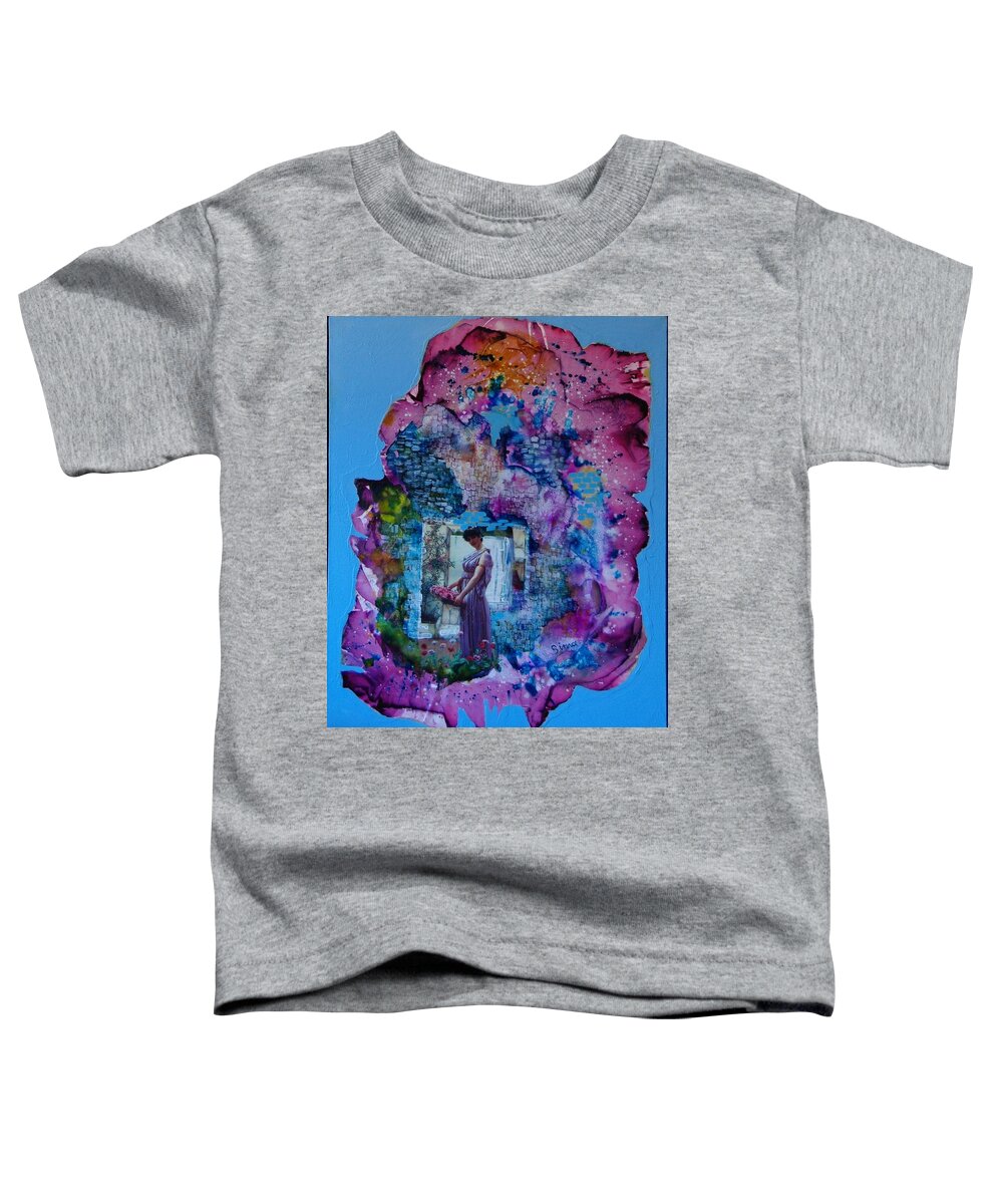 Flowers Toddler T-Shirt featuring the painting Flowers for my love by Sima Amid Wewetzer